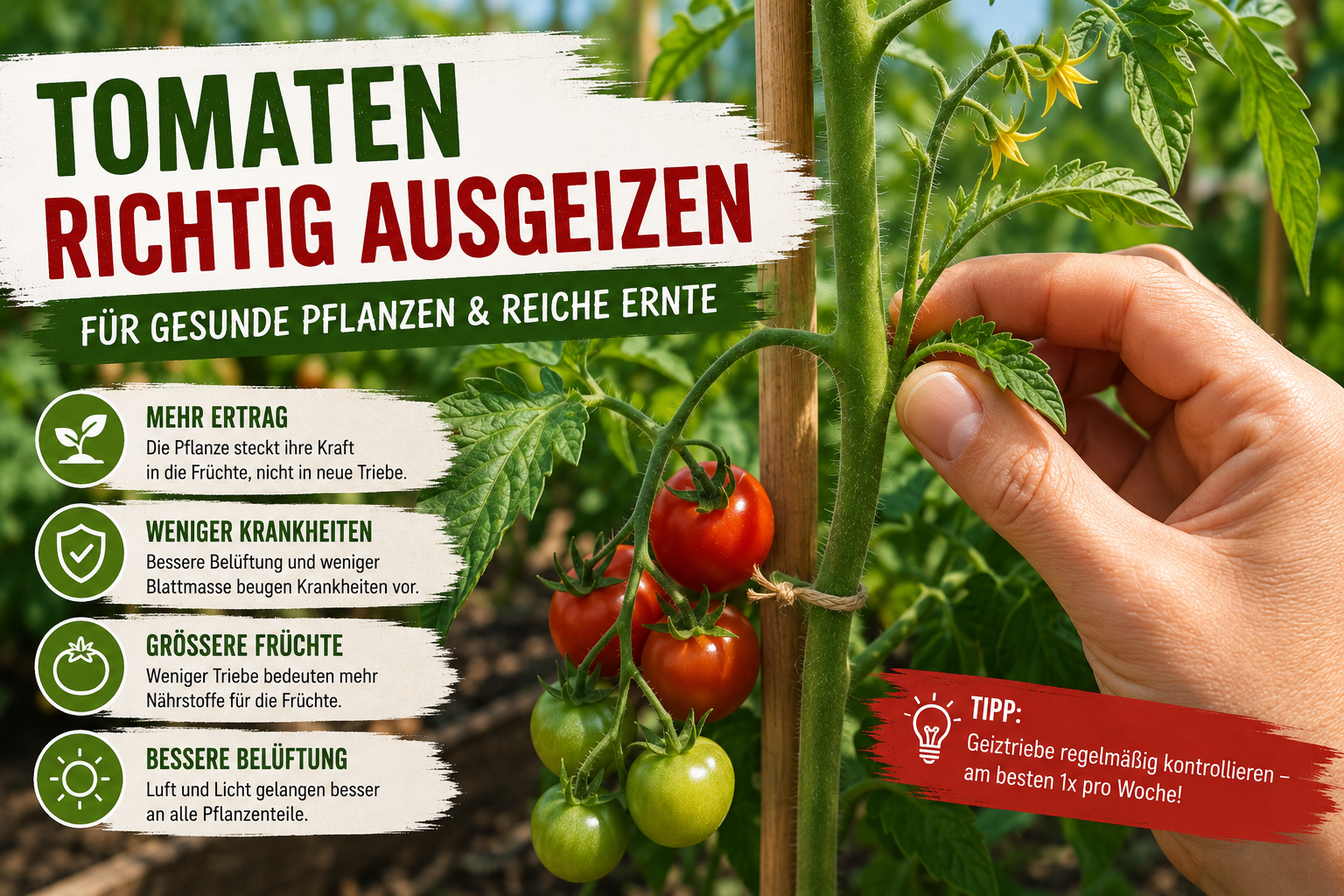 Tomaten richtig ausgeizen