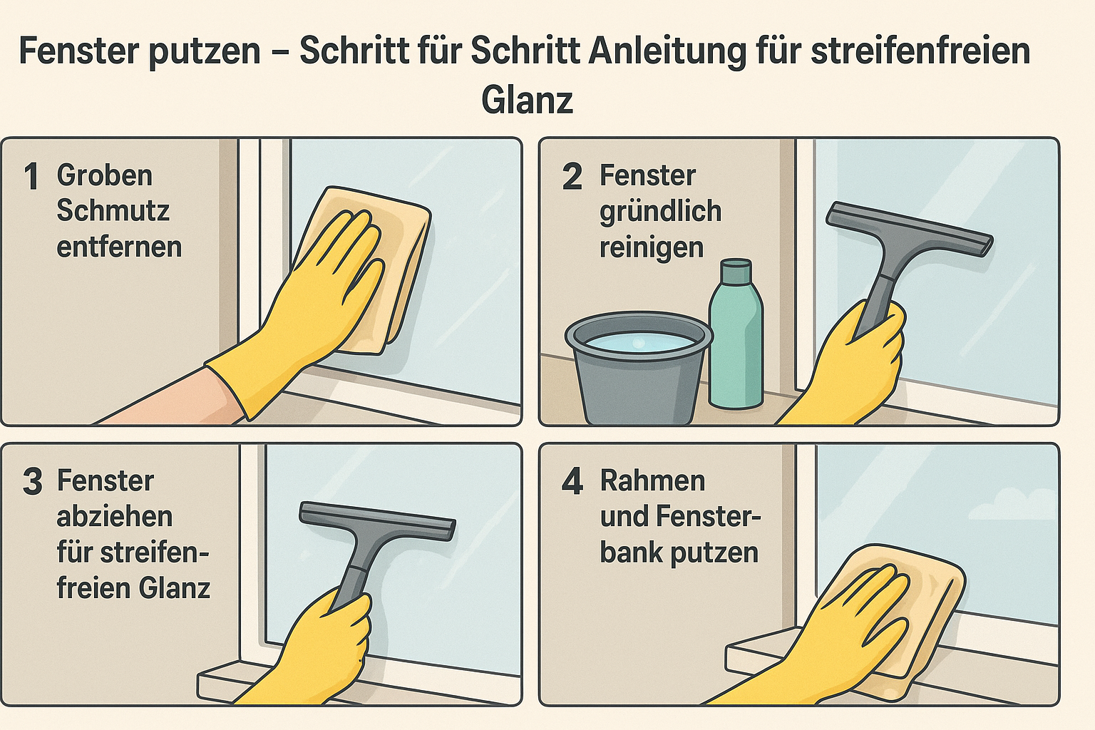 Wie putzt man richtig Fenster – Schritt für Schritt Anleitung
